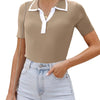 Women Dressy Casual Knit Trendy Tops Summer Short Sleeve