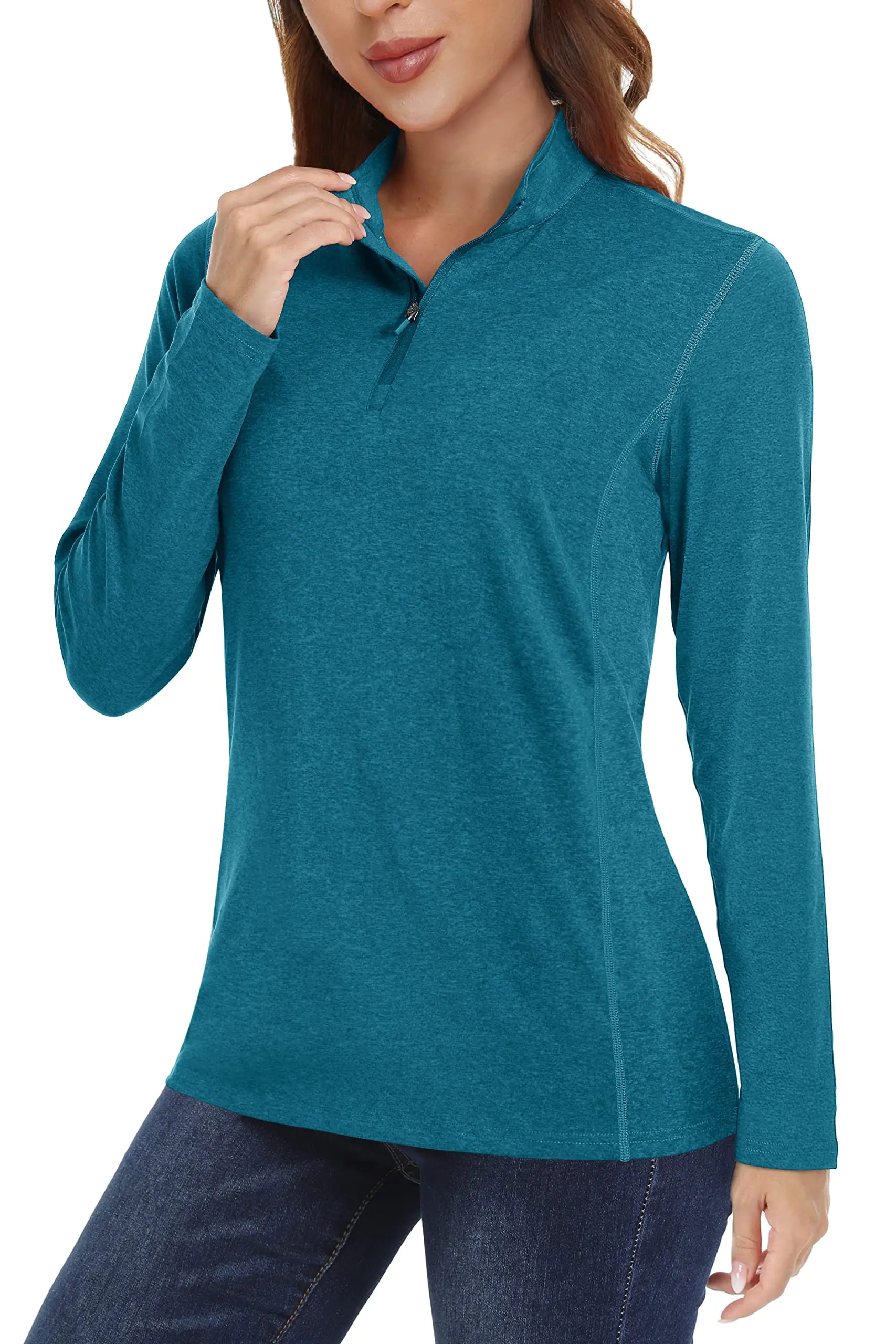 UVGuard Women's 1/4 Zip UPF 50+ Sun Shirt P-Blue / Medium