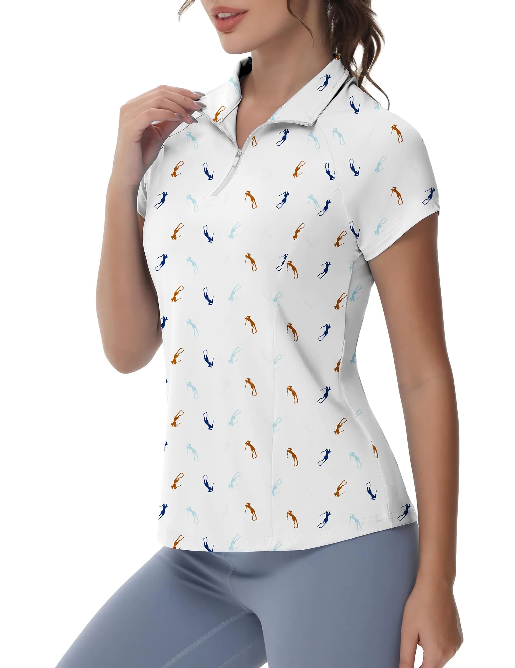 FlexFit Women's UV Guard Zip Polo Tee / Large
