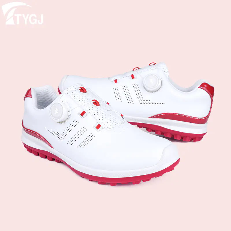 Women's Waterproof Golf Shoes with Knob Laces