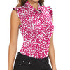 Soneven Women's Ruffle Sleeve Golf Polo / X-Large