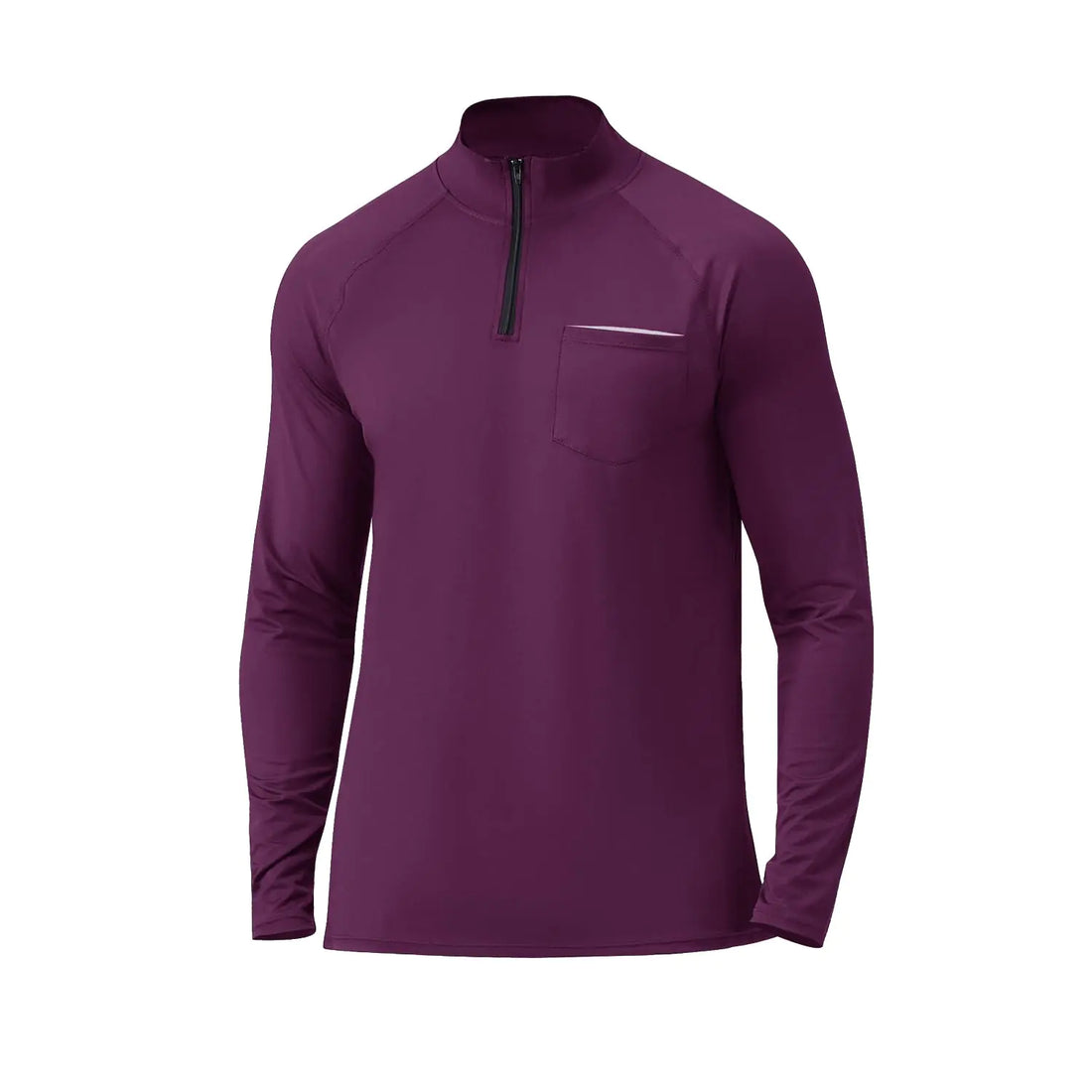FlexiFit Men's Quarter Zip Golf & Sport Pullover - Wine Red / Medium