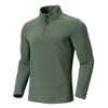 Men's Fleece-Lined Quarter Zip Golf Polo Army Green, / 3X-Large