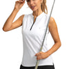 SANTINY Women's Zip-Up Sleeveless Golf Polo / Medium