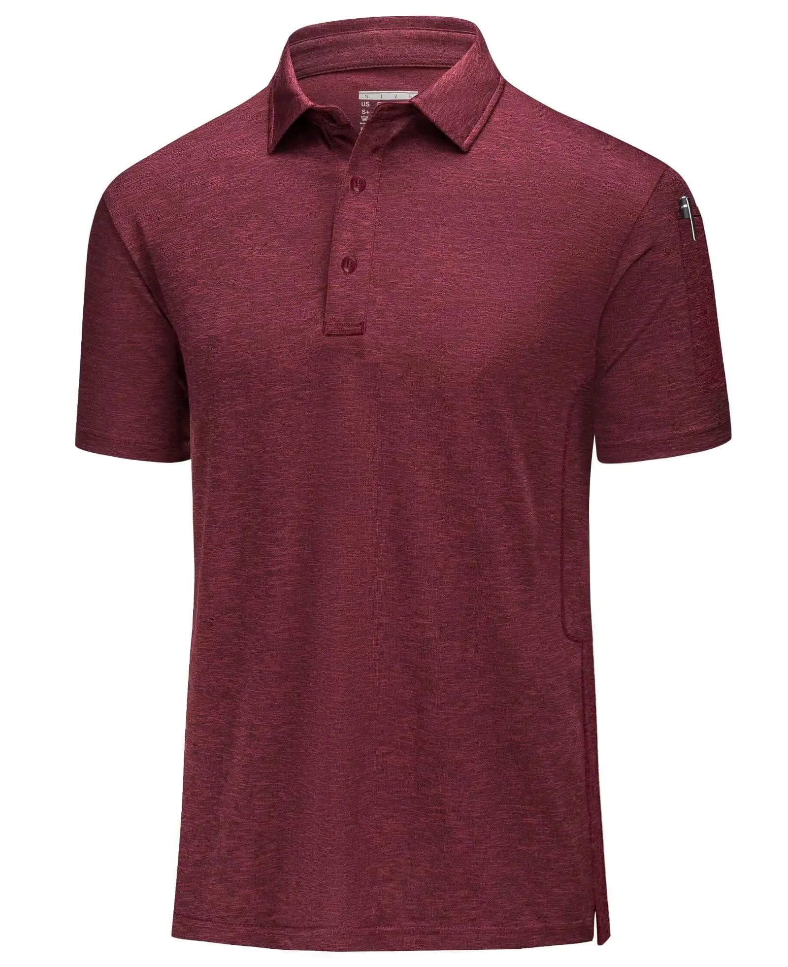MAGCOMSEN Men's Quick Dry Golf Polo in Wine Red / X-Large