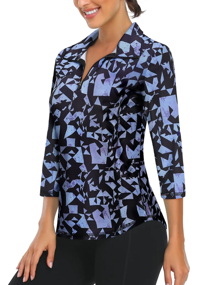 LURANEE Women's 3/4 Sleeve Quick-Dry Polo / Small