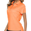 YSENTO Women's Moisture-Wicking Golf Polo Shirt - Orange / Large
