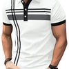 SOLY HUX Mens Casual Striped Button T-Shirt / Large