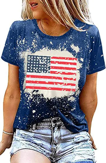 2023 Women's Independence Day Flag Print T-Shirt