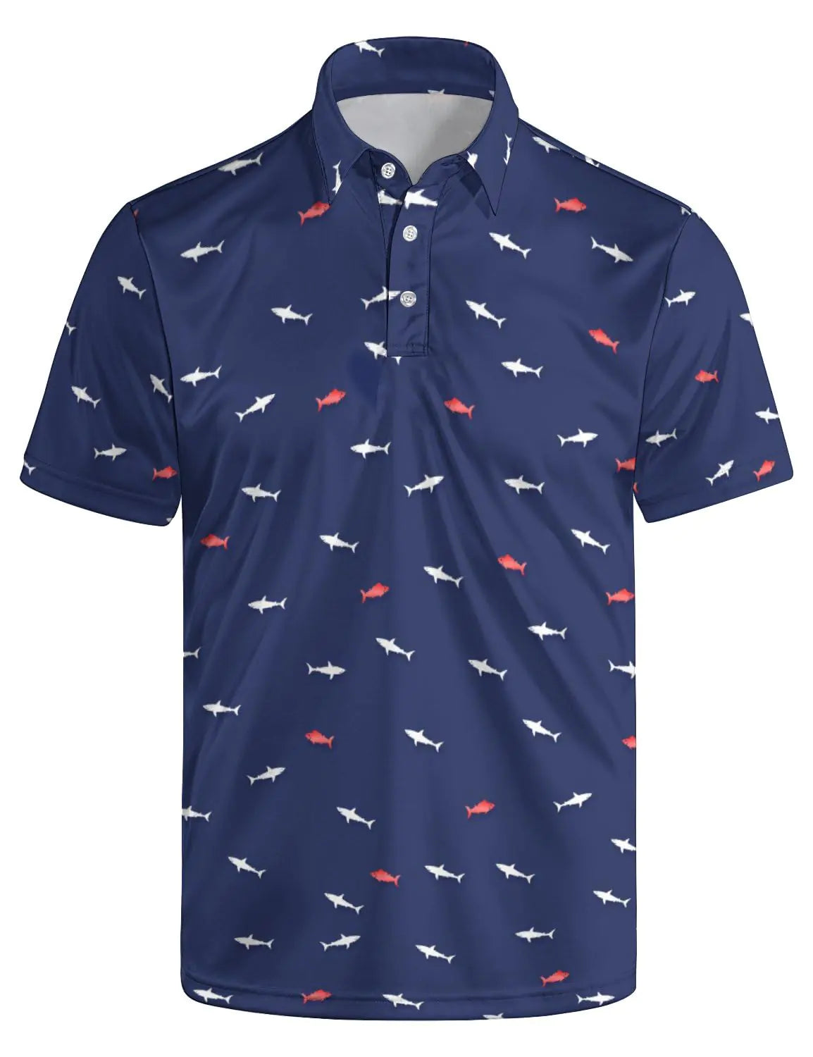 GDEVIG Shark Graphic Golf Polo / XX-Large