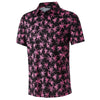 Men's Moisture-Wicking Golf Polo - Pink Palm Short Sleeve / X-Large