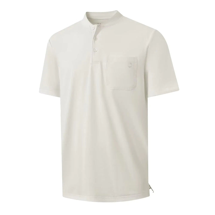 Rouen Men's Collarless Golf Henley Shirt - Moisture-Wicking, Short Sleeve  / XX-Large