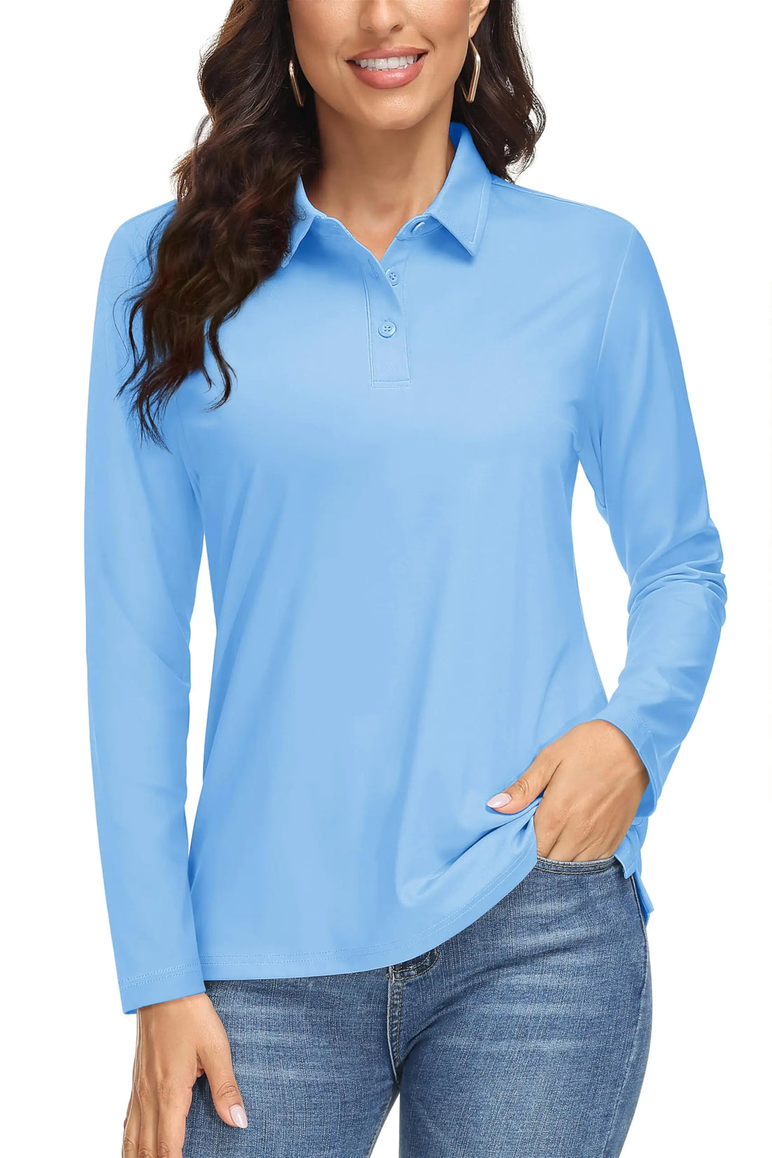 Polaris Women's Long Sleeve Golf Polo - UPF 50+ UV Protection / X-Large
