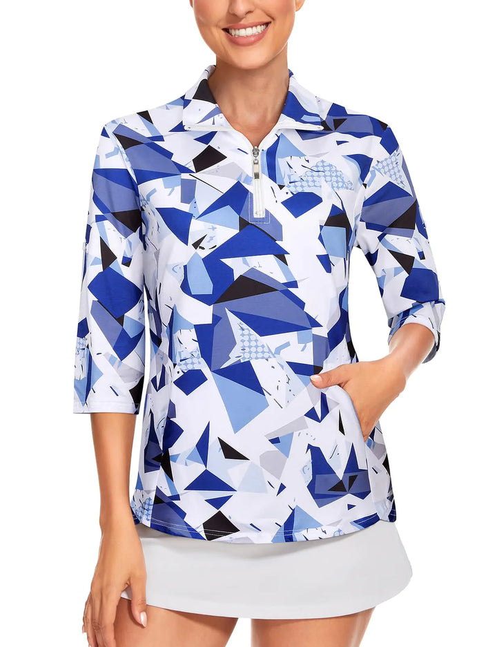 Zephyr Zip Women's Athletic Polo / Small