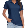 Polo Shirts for Women Dry Fit Sun Protection Shirt V-Neck Short Sleeve