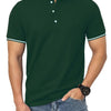 Men's Green Collarless Golf Polo / Small