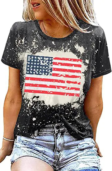 2023 Women's Independence Day Flag Print T-Shirt