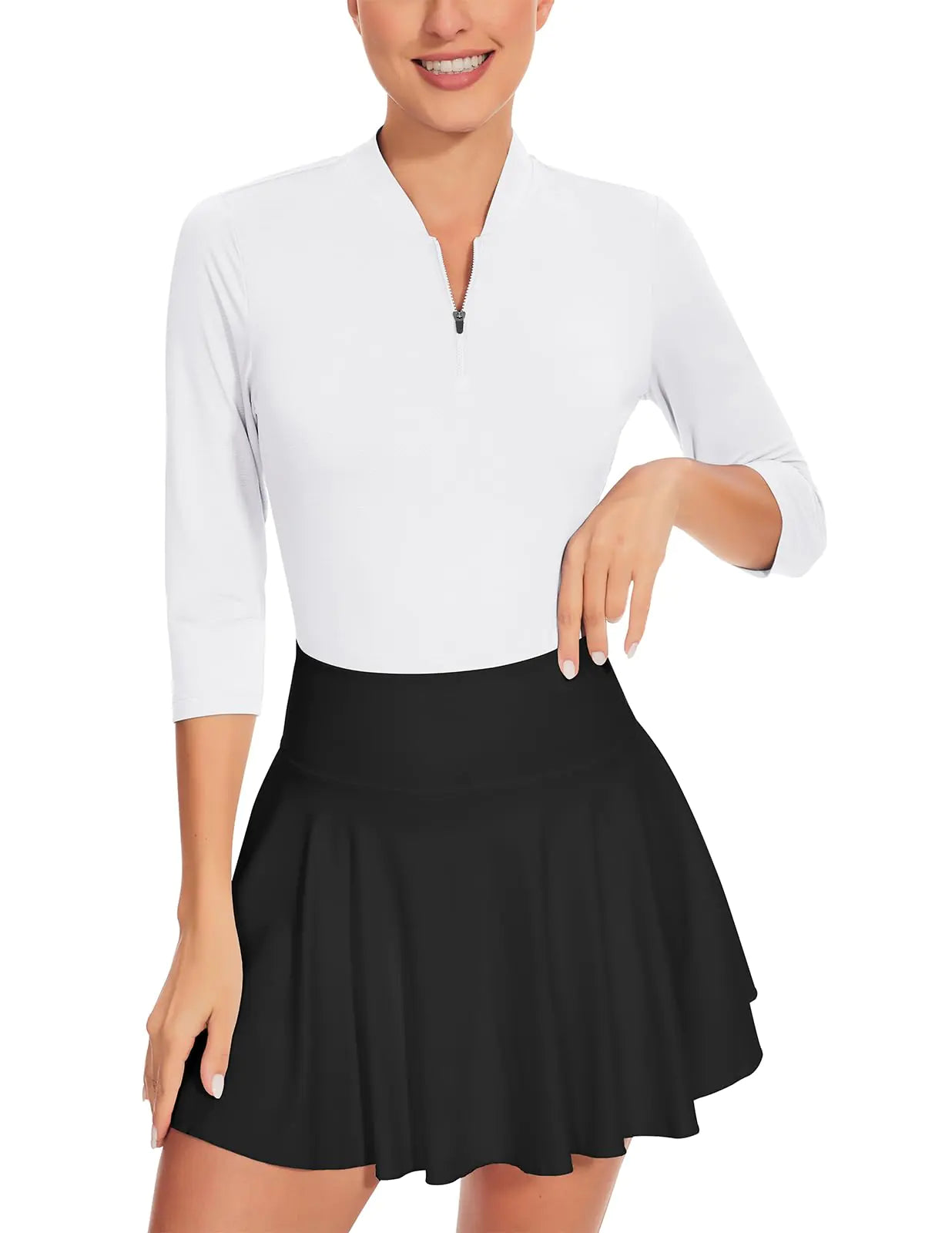 Soneven Women's Breathable 3/4 Sleeve Golf Polo  / XX-Large