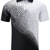 Seadodo Mens Athletic Golf Polo - Black White Dot, Dry Fit / Medium