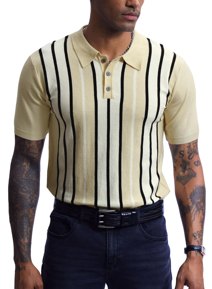 Man Vintage Golf Polo Shirt Short Sleeve Italian Shirt