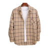 Men's Cotton Flannel Plaid Long Sleeve Dress Shirts