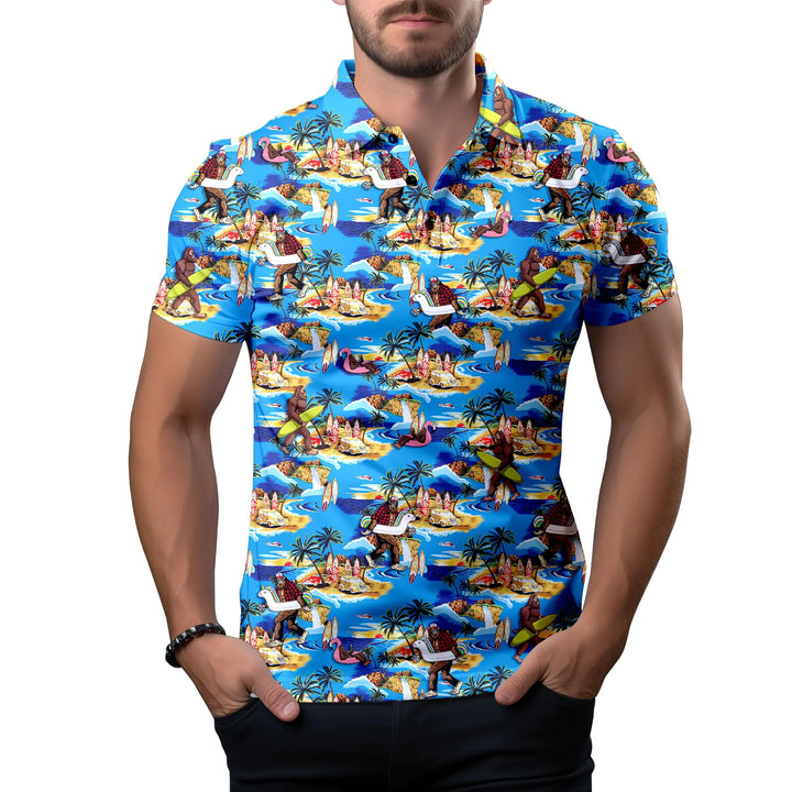 Sasquatch Neon Splash Men's Golf Shirt - Dry Fit Moisture-Wicking / Medium