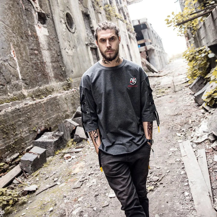 Hip Hop Men's Short Sleeve T-Shirts (5-Point Sleeve)