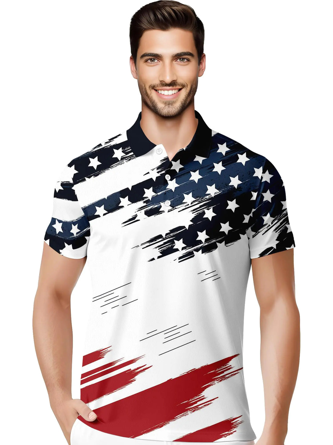 HIVICHI Patriotic Fun Men's Golf Polo / 3X-Large