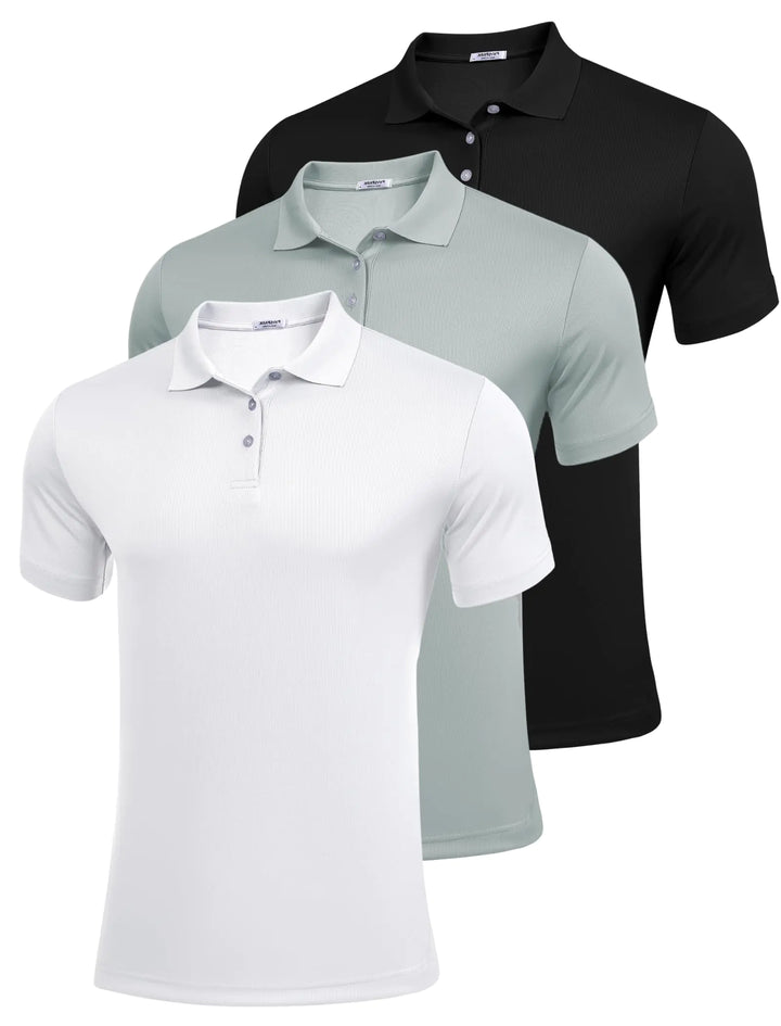 GolfPro 3-Pack Men's Polo Shirts Quick Dry / X-Large