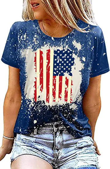 2023 Women's Independence Day Flag Print T-Shirt
