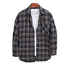 Men's Cotton Flannel Plaid Long Sleeve Dress Shirts