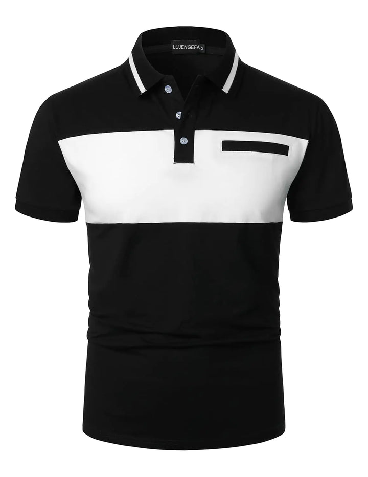 LUJENGEFA Mens Two-Tone Golf Polo / Small