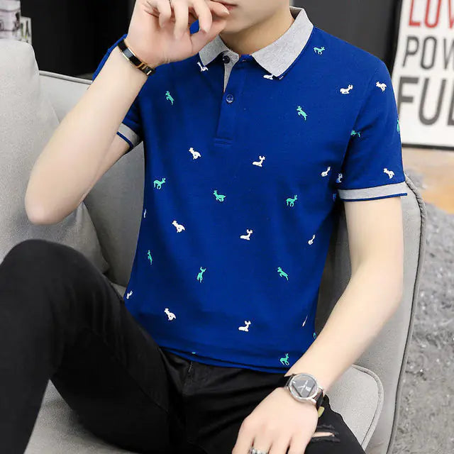 Men's Printed Polo Shirts - Summer Oversized Casual Tee