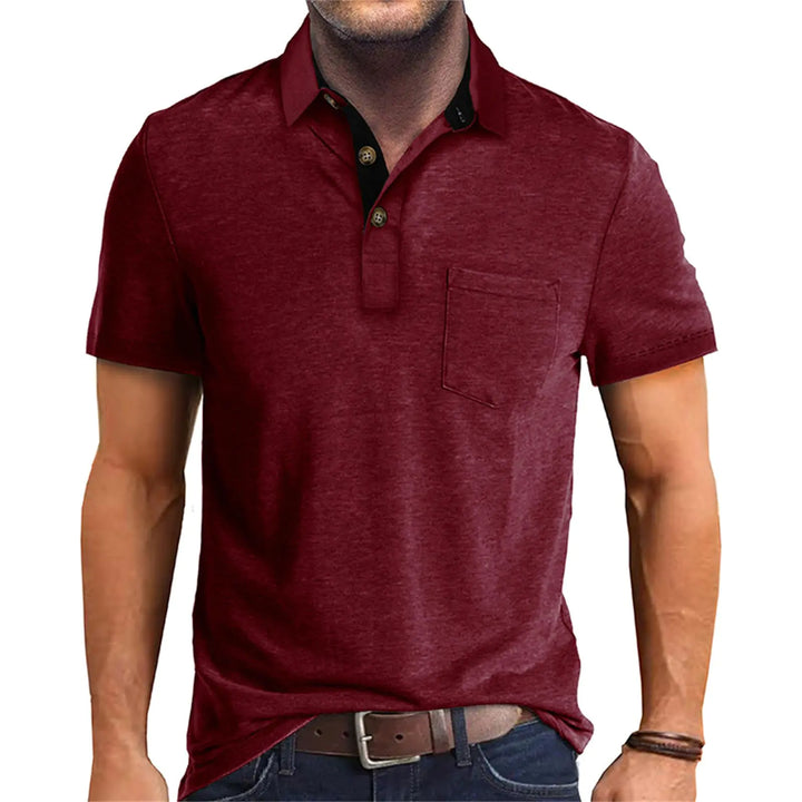 Men’s Athletic Polo Shirts Short Sleeve Cotton Button Collared Shirt