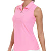 AIRIKE Women's Sleeveless Golf Polo in Pink / X-Large