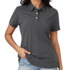 Women Polo Shirts Short Sleeve Cotton 3 Buttons Collared Shirt