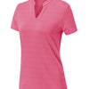 YSENTO V-Neck Women's Golf Polo, Quick Dry, UPF 50+ Rose / Medium