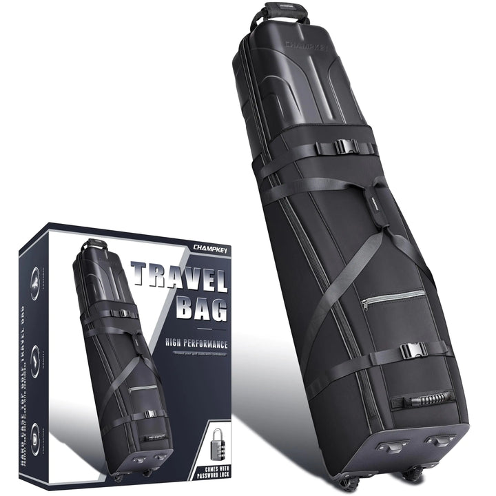 CHAMPKEY Deluxe Golf Travel Case - Hard Top & Durable Oxford Fabric