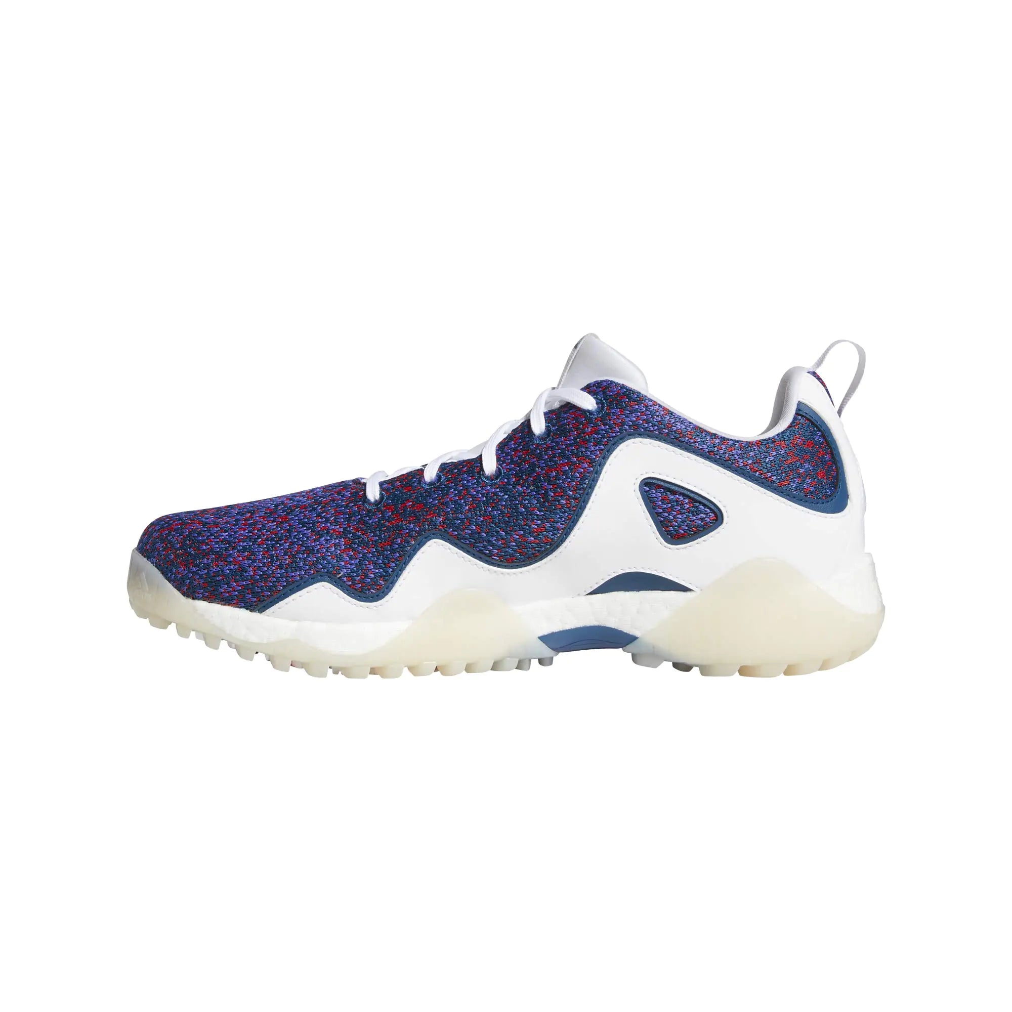 adidas Mens Codechaos 21 Primeblue Spikeless Golf Shoes White/Legend Mar/Scarlet 12.5