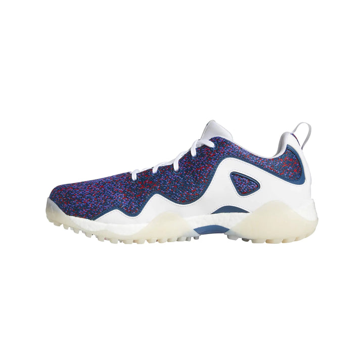 adidas Mens Codechaos 21 Primeblue Spikeless Golf Shoes White/Legend Mar/Scarlet 12.5