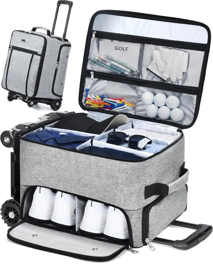 CAB55 Mobile Golf Gear Chest with Dual-Shoe Ventilation Compartment (Gray)