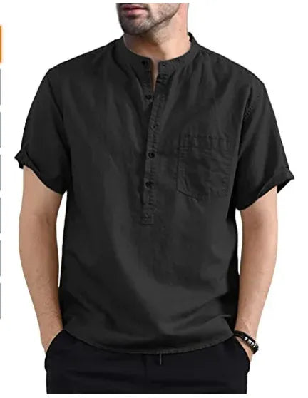 2024 Men's Summer Short Sleeve Cotton Linen Shirts