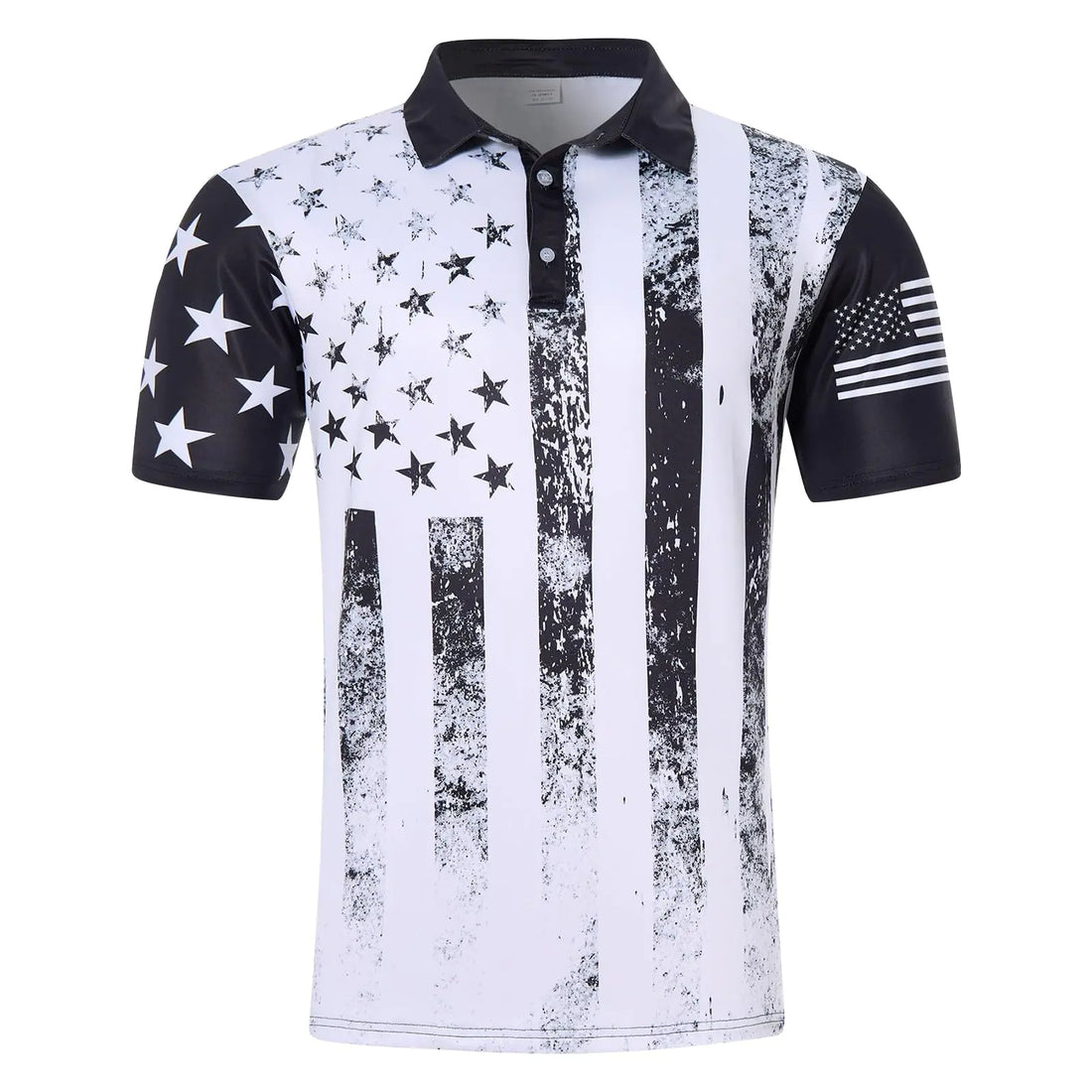 Patriotic Golf Polo for Men - Moisture Wicking USA Flag Shirt / XX-Large