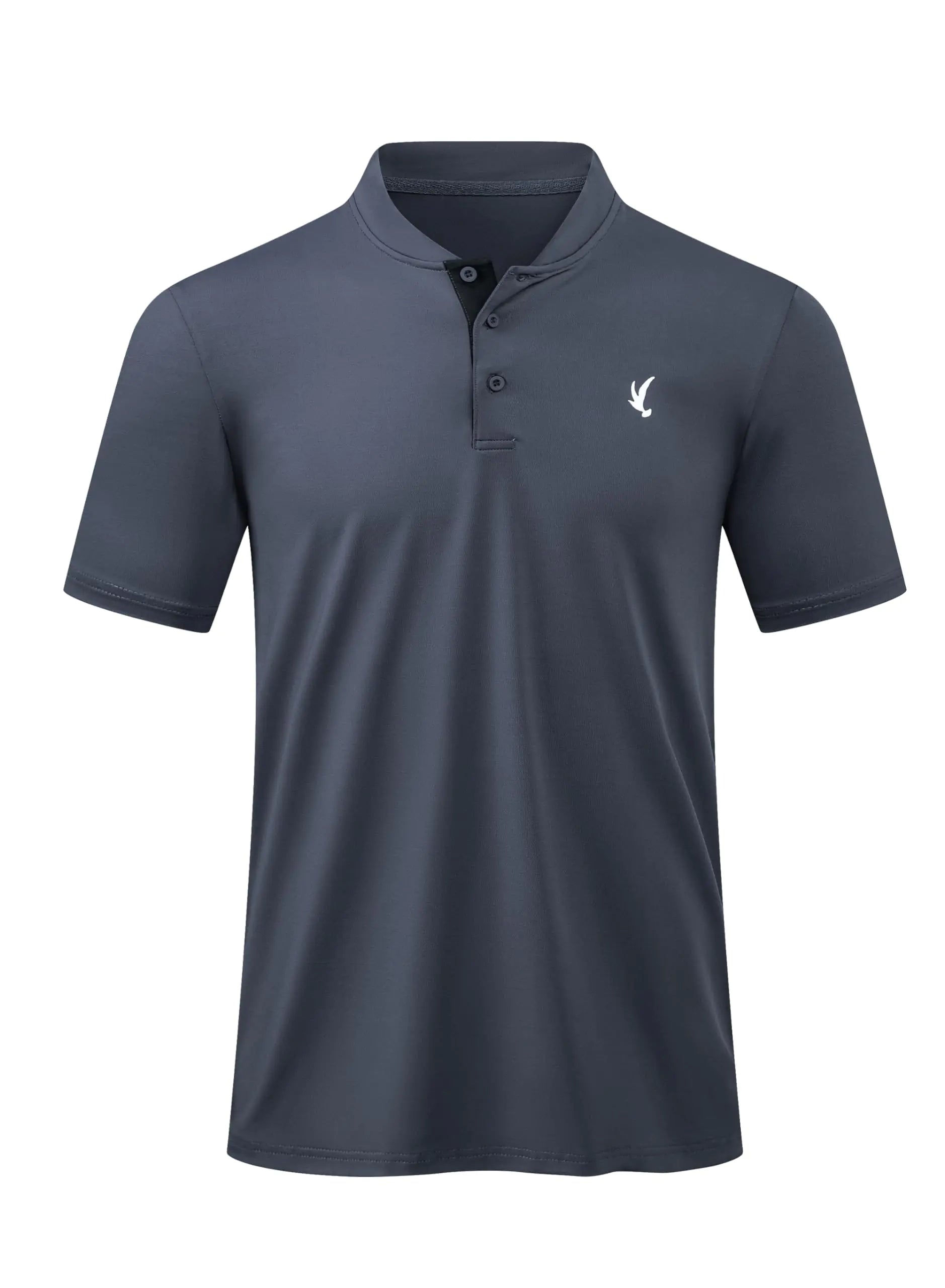 JMIERR Men's Quick Dry Henley Polo Shirt - Summer Golf & Casual Wear / Large